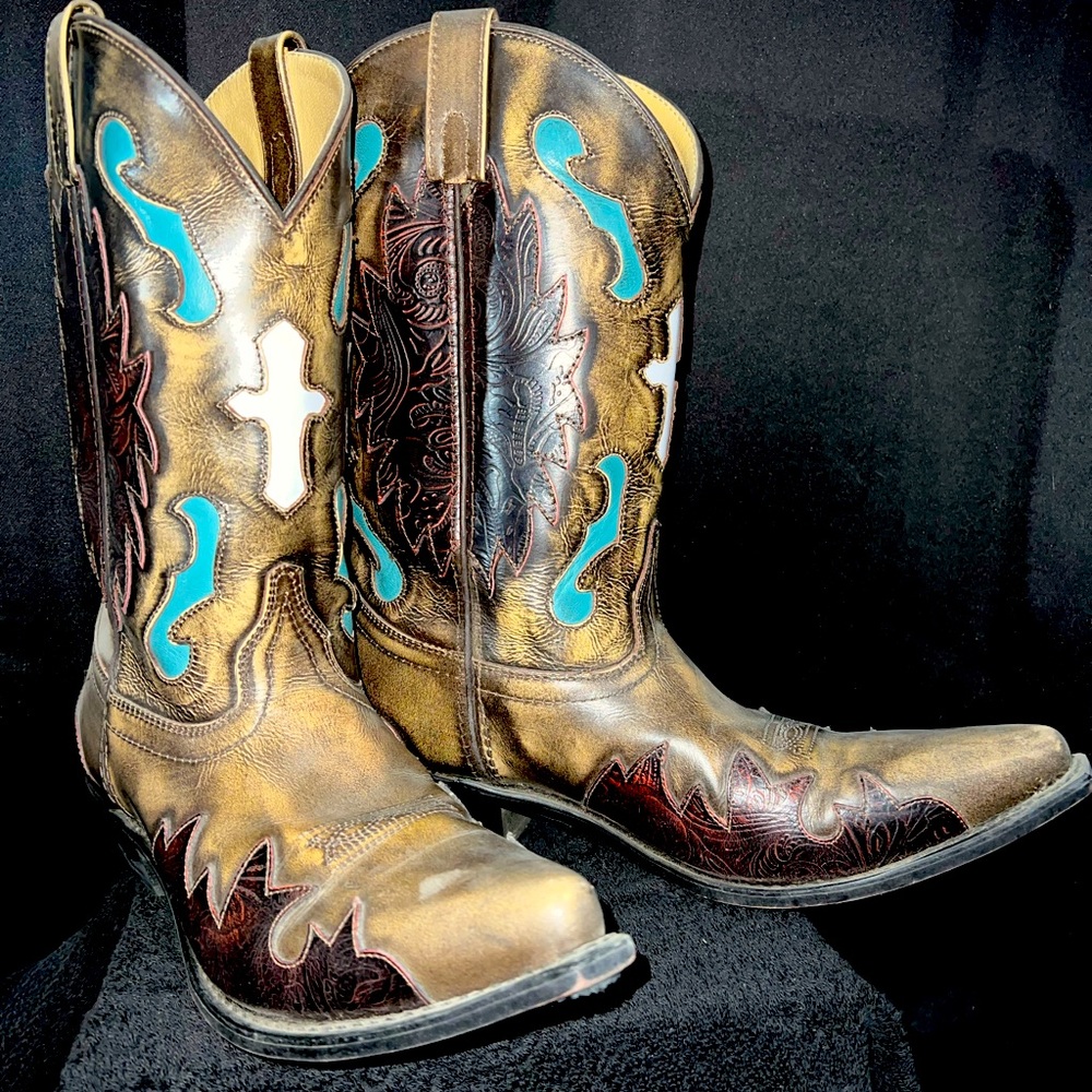 Smokey Mountain Leather Boots, size 10, beautiful hand crafted. - Picture 1 of 5
